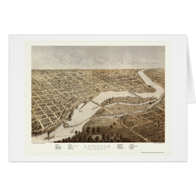 Appleton, mapa panorámico de los WI - 1867 (Anverso (Horizontal))