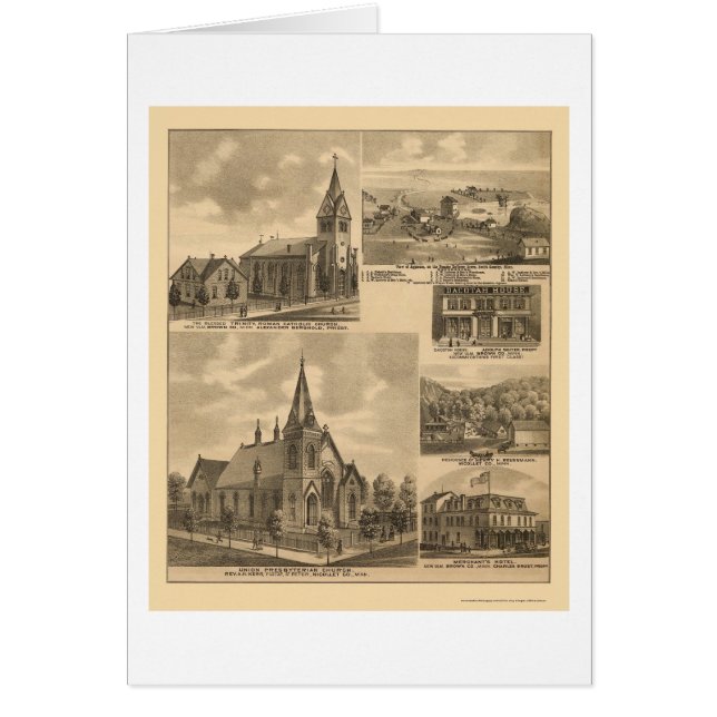Appleton, mapa panorámico del manganeso - 1874 (Frente)