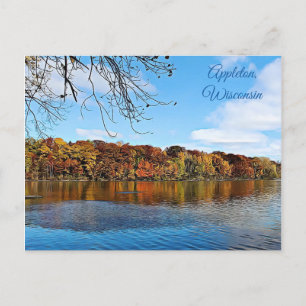 Appleton, Wisconsin Fall deja tarjeta postal
