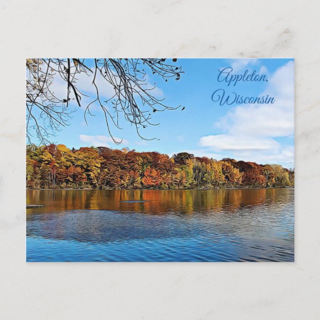 Appleton, Wisconsin Fall deja tarjeta postal (Anverso)