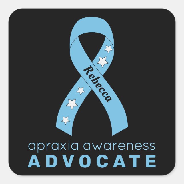 Apraxia Advocate Pegatina de Black Square (Anverso)