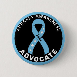 Apraxia Awareness Advocate Ribbon Botón Negro