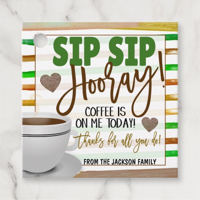 Apreciación del café Gracias etiqueta de regalo (Anverso)