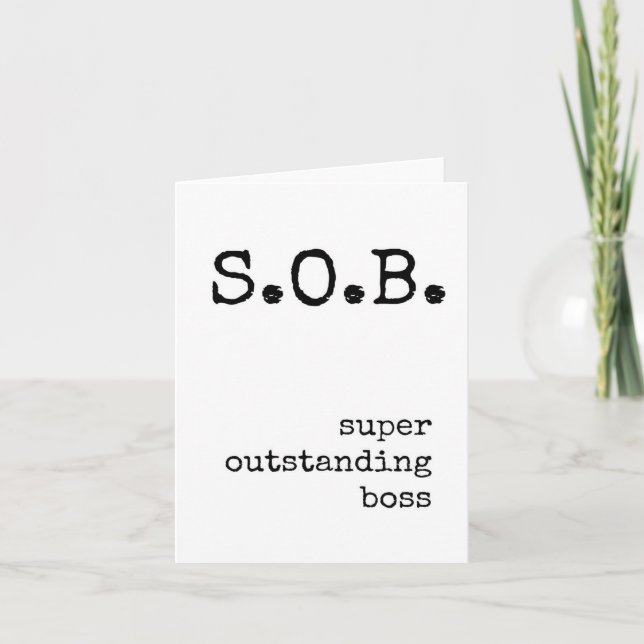 Apreciación del jefe, tarjeta divertida, sarcástic (Anverso)