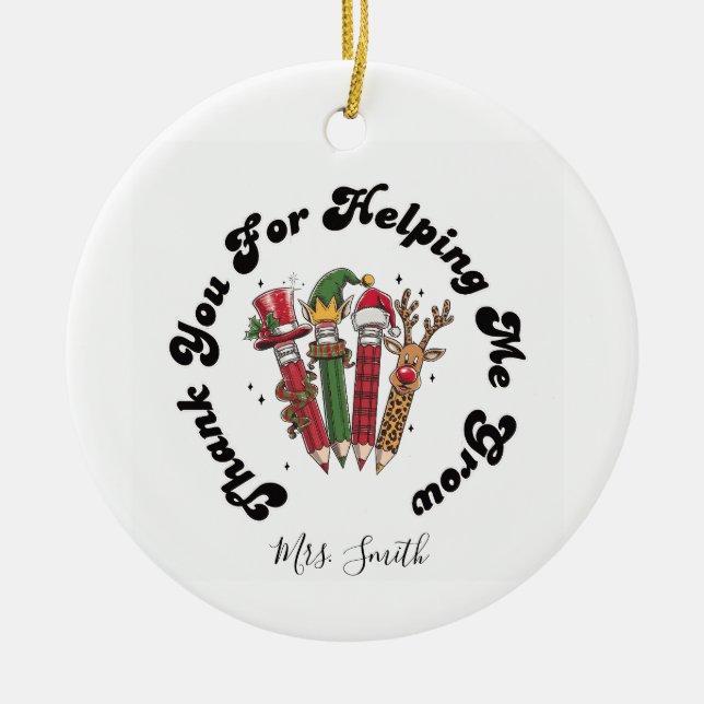 Apreciación del profesor Ornamento de Navidad (Frente)