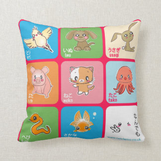 Aprenda la almohada japonesa del doubutsu de los