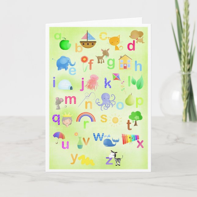 Aprenda su ABC - tarjetas de felicitación (Anverso)