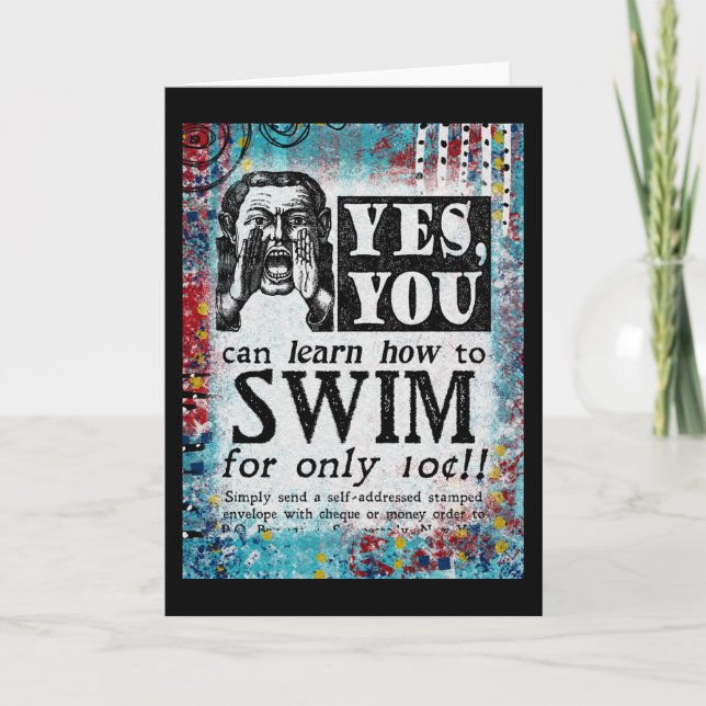 Aprende A Nadar - Divertido Anuncio Vintage (Anverso)