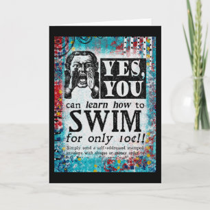 Aprende A Nadar - Divertido Anuncio Vintage
