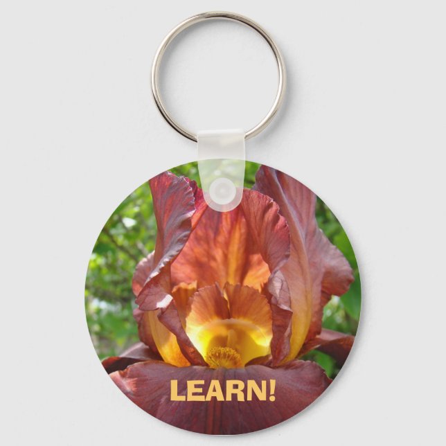 ¡APRENDE! llaveros Rojo Amarillo Iris Flores Jardí (Anverso)
