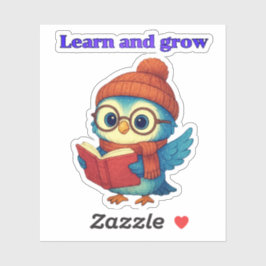 Aprender y crecer - Pegatina de búho