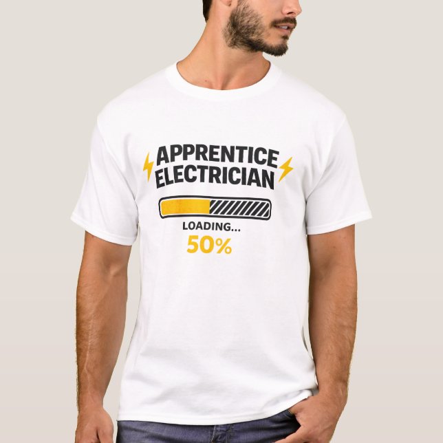 Aprendiz de Electricista Cargando Camiseta 50% (Anverso)