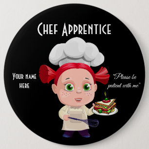 Aprendiz del Chef, botón redondo de 6 pulgadas