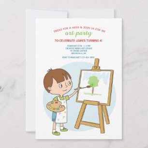 Aprendizaje pintar la invitación