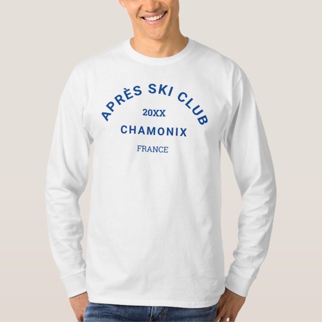 Après Ski Club Blue Ski Resort Crest Camiseta Blan (Anverso)