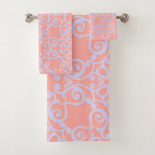 APRICOT AZUL HAMPTONS ESTILO BAÑO TOALLA CONJUNTO