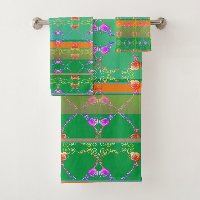 Apricot cardíaco Rosa y toalla Verde azulada (In situ)