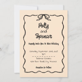 Apricot de la invitación a la boda de la península