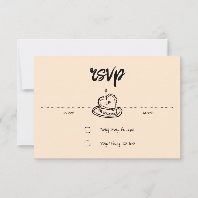 Apricot de tarjeta RSVP para Penmanship Pastel (Anverso)