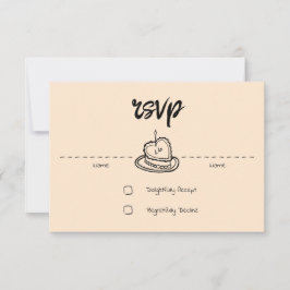 Apricot de tarjeta RSVP para Penmanship Pastel