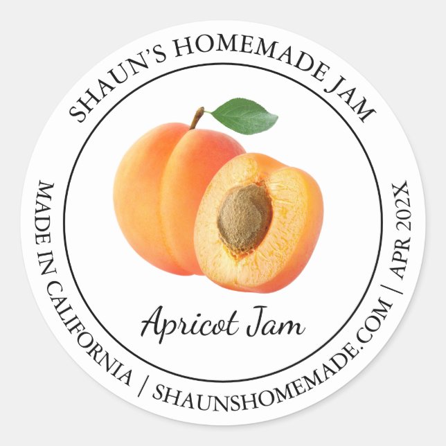 Apricot Jam Etiqueta moderna (Anverso)