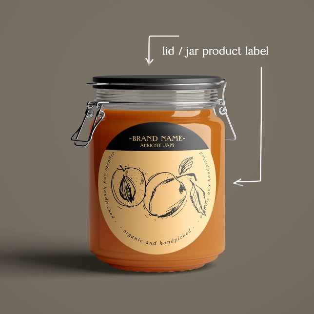 Apricot Jam Jar Etiqueta Diseño (Subido por el creador)