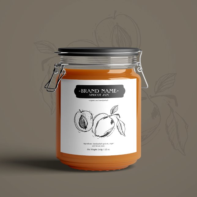 Apricot Jam Jar Etiqueta Diseño (Subido por el creador)