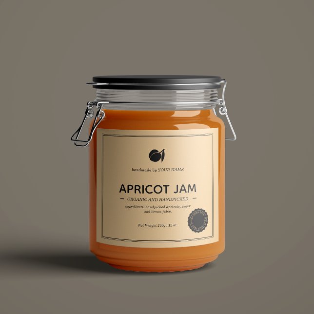 Apricot Jam Jar Etiqueta Diseño (Subido por el creador)