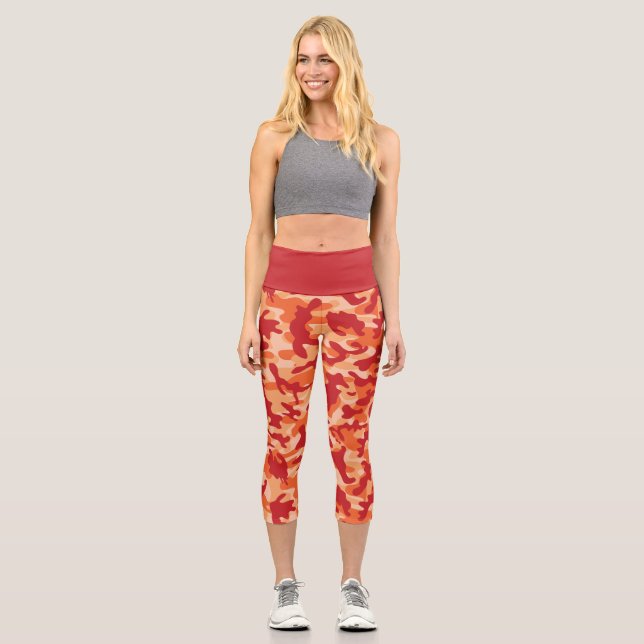 Apricot Lava Camouflage Capri Leggings (Anverso)
