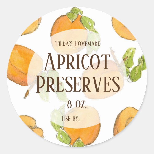 Apricot Preserve la etiqueta casera de barra de la (Anverso)