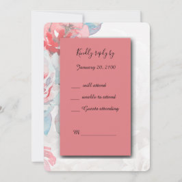 apricot rosa de acuarela floral RSVP Tarjeta de re