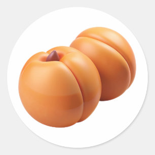 Apricots Plastic 3D - Etiqueta redonda brillante
