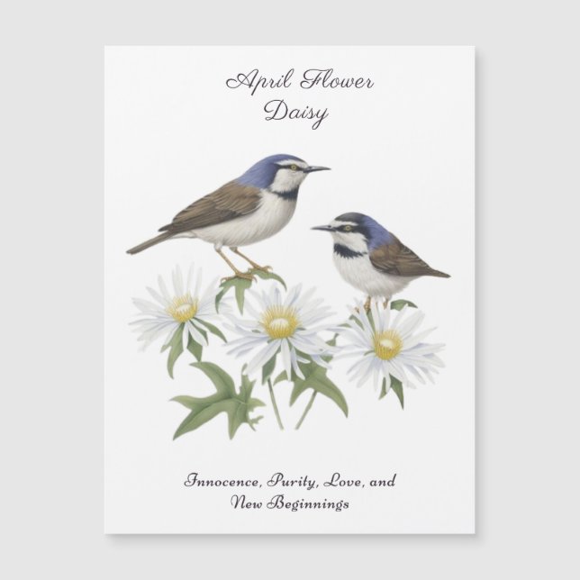 April Birth Month Flower Daisy Apreciado cumpleaño (Anverso)