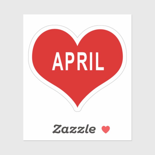 APRIL Red Love Heart Vinyl Pegatina (Hoja)