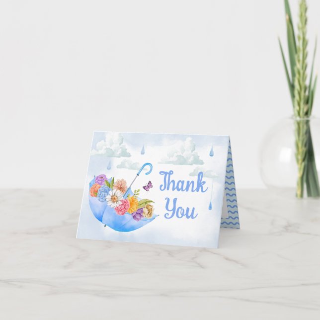 April Showers Bring May Flowers Tarjeta de agradec (Anverso)