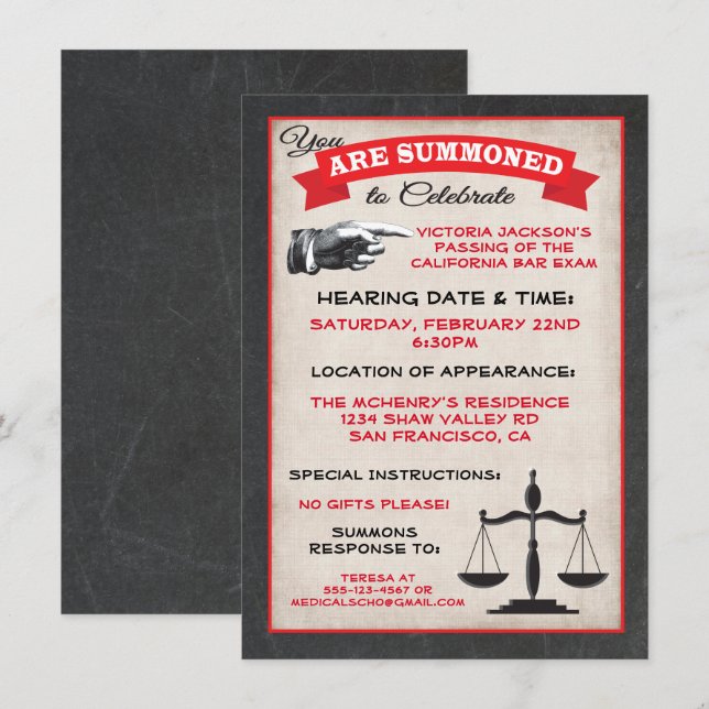 Aprobó las citaciones para la invitación a la Facu (Anverso / Reverso)