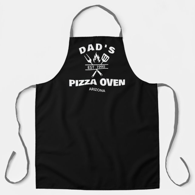 Apron de pizza personalizada, delantal de papá, ho (Anverso)