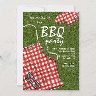 Apron listo para una invitación a barbacoa