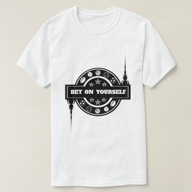 APUESTA EN LA camiseta de los hombres (Diseño del anverso)