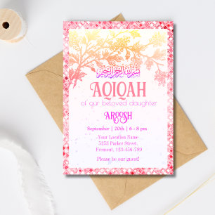 Aqeeqah rosado- Aqiqah- Invitación de chicas musul