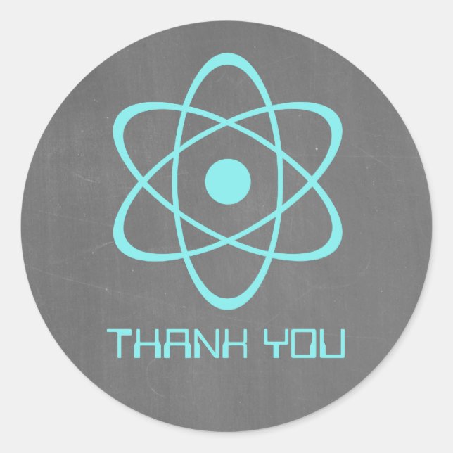 Aqua Atomic Chalkboard Gracias Pegatinas (Anverso)