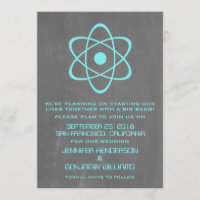 Aqua Atomic Chalkboard Guardar la invitación de fe