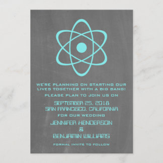 Aqua Atomic Chalkboard Guardar la invitación de fe