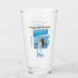 Aqua azul marrón feliz nombre de foto de 16 años