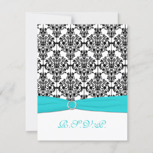 Aqua, Blanco, Tarjeta de Respuesta Tarjeta de RSVP