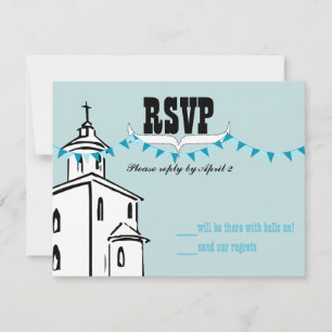Aqua Blue Bunting Vamos a la capilla RSVP