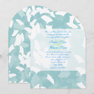 Aqua Blue Ginkgo deja la invitación a la boda