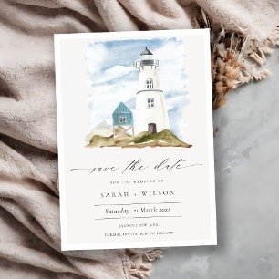 Aqua Blue Lighthouse Mountain Salva La Invitación