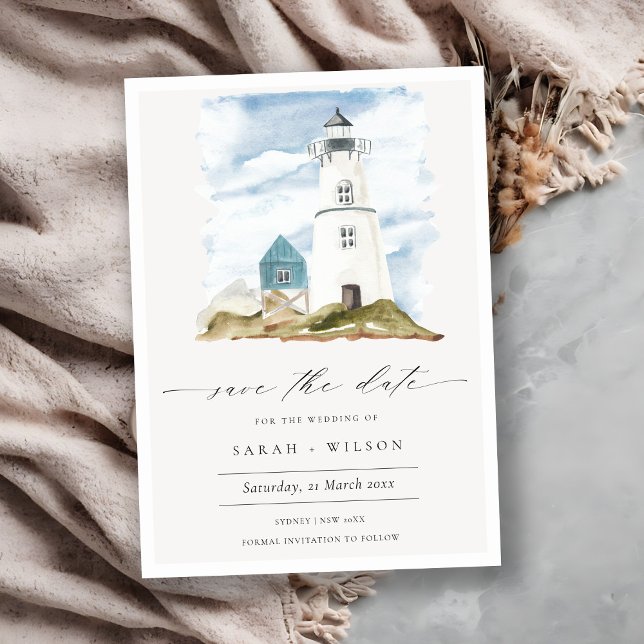Aqua Blue Lighthouse Mountain Salva La Invitación  (Subido por el creador)