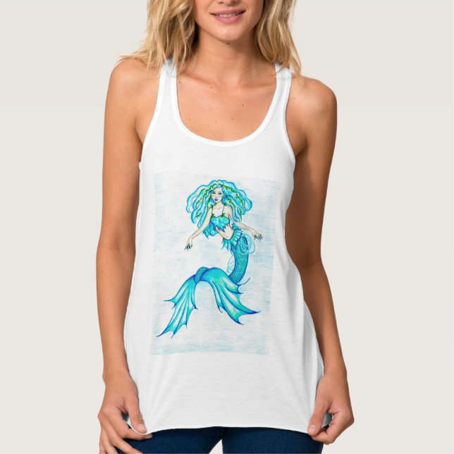 Aqua Blue Mermaid Tank Top (Anverso)